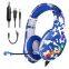 J10 Camouflage blue headphone Game headphone RGB light eat chicken mobile phone esports computer headphone