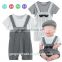 2016 Newbron baby boutique clothing soft cotton wear white and gray stripe one pieces infant romper suit 8sets/lot