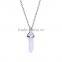 2016 Trendy Hot Style Rose Quartz Natural Stone Bullet Necklace SMJ0144