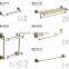 Rose gold Bathroom Accessories toilet brush holders 3300AB