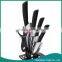 6pcs ABS Handle Zirconia Set Knives With Acrylic Rest Black