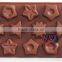 Wholeale smooth star shapes cookie cutter moldice silicone dessert tray