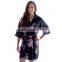 Short Floral Pattern Satin Kimono Women Bridesmaid Robes in Bulk