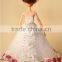White Long Ballroom Dress with Flower Decorations / Flashing Light Clothes