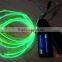 AAX2PCS Battery Clothing fabrics decorate "Polar light 2"2.3mm Single welt in center lime EL WIRE