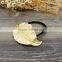 Simple Korean Style Black Band Big Gold Plated Leaf Pendant Hair Bands For Women