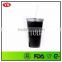 Eco Customized 16 ounce Double wall reusable tumbler plastic with straw