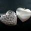 57mm big rose heart shape vintage style antiqued silver flower photo locket DIY pendant charm jewelry supplies 1133003