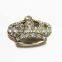 Minas Bridal Vtg Style Antique Clear Rhinestone Crown Shoe Clips