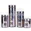4pcs round glass canister with stainless steel casing