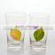 Fruit decorated drinking glass tumblers
