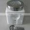 Plain white ceramic square storage jar with spoon & silicone lid