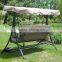 Outdoor 3 Person All-Weather Swing Bed Patio Daybed with Pillow