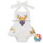 Summer Deer Pattern Designs Baby jumpsuit Halter Girl Clothes Tutu Plain Baby Romper