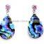 teardrop paua shell earrings handmade cut out mosaic earrings pure natural abalone shell earrings