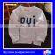High quality organic cotton long sleeve crewneck screen print baby sweatshirts design without hood