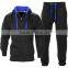 Custom Mens Plain Tracksuit Full Zip up Gym Hoodie Contrast Tracksuit Top Tapered Jogger Pants Tracksuit Bottoms