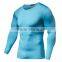 Customized 100% polyester moisure wicking men's blank long sleeve gym t shirt