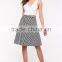 China Wholesale High Rise Directional Stripe Midi Skirt Women Fashion Skirt 2016