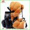 Kids Girls Cute 3D Plush Bear Backpack PU School Bag