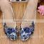 Blue lace spring and summer low with soft leather PU PU women's shoes the hand-made creative stage with shoes WS036