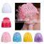 2017 hot sale knitted children's baby hat elastic baby hat chiffon flower hollow hat