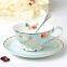 Wholesale ceramics hotel top quality luxury afternoon tea cup with saucer in color design from china