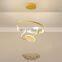 luxury Light dining room lamp new creative personality round table lamp led ring chandelier