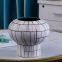 Nordic Creative Brown Stripe White Ceramic Table Vase For Hotel Showroom Decoration Art