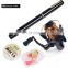 1.6m pocket Collapsible Fishing Rod Reel Combo Mini Pen Fishing Pole Kit  Pen Shape Folded Rod set  With metal spinning Reel