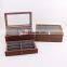Custom Wooden Double-layer Rosewood Watch Glasses Jewelry Storage Box 8 12 Bit Walnut Glasses Storage Box
