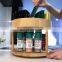 Lazy Susan Rotating Spice Rack 2 Tier Bamboo Countertop Rotating Condiment Organizer Kitchen Cabinet Countertop Organizer Rack