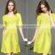hot new arrival desgin for women kint hollow pattern round neck dress with half sleeves design