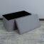 Foldable storage velvet ottoman-Grey