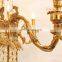 European Custom Hotel Living Room Antique Brass Candle Full Copper Large Chandelier Light