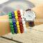 BRH0901 Wholesale cheap colored round beaded elastic bracelet for women