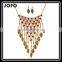 Explosion Mesh Diamond Necklace Retro Exaggerated Tassel Leaves Jewelry Set