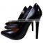 black color office lady dress shoes genuine pu leather high heel pumps 2015