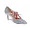 Newest Style Big Brand Rhinestone Pearls Decoration Footwear Bridal Wedding Shoes Pump