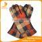 2016 wholesale decent spandex velvet checker gloves with leather belt