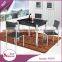 Factory price space saving 4 person imported black square modern dining table and chair set