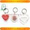 Blank Acrylic Key Chains Insert Photo plastic Keyrings heart Keychain