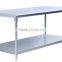 2 layer ties stainlesss steel kitchen work table workbench for hotel Resturant in commercial industry with flat or whole packing