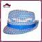 Women colorful straw hat, 100% cotton fabric fedora hat