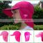 Girls Sun Visor UV Protective Beach Safari Swim Flap Hat PINK for kids aged 2-8yrs