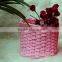 cheap paper rattan baskets, wicker rattan baskets, set of 3 -pink