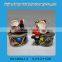 Personalized ceramic christmas lighted houses with santa claus/snowman figurine