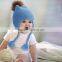 Hot Selling Winter Knitted Wool Baby Beanie Hat With Raccoon Fur Pom Poms/Earflaps