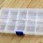 Jewelry storage Box plastic Transparent jewel cosmetic stash case adjustable 15 grid
