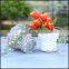 grey wash woodchip basket with rope handle